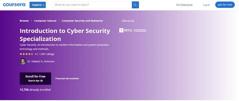 Best cybersecurity courses online for free: Coursera