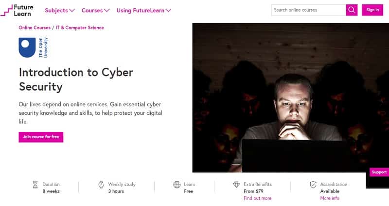 Best cybersecurity courses online for free: Future Learn free cyber Security course