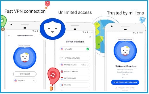 Top 10 Best Unlimited Free VPNs Apps for Android Phone in 2020: Betternet FREE VPN
