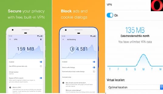 Top 10 Best Unlimited Free VPNs Apps for Android Phone in 2020: Opera FREE VPN 