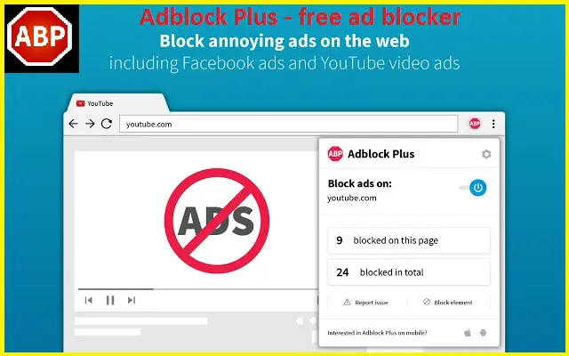 AdBlock Plus: A free ads blocking browser extension  