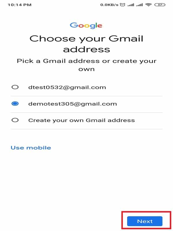  choose your custom available gmail address  How To Create Google Accounts without Phone Number Verification!