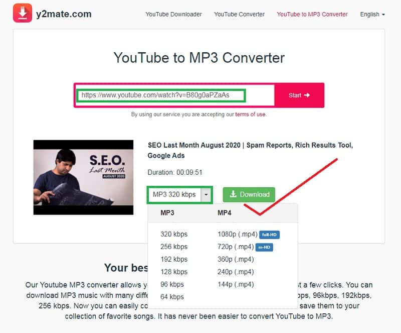 convert youtube to mp3 320