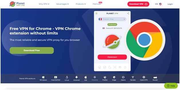 Follow the instructions to install the Planet VPN extension on your PC or laptop