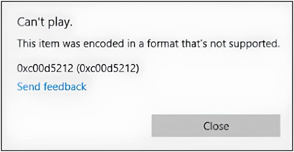 Missing Codec 0xc00d5212 Error Appears. What To Do?